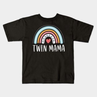 Twin Mama Gifts For Women Funny Mom Of Two Rainbow Kids T-Shirt